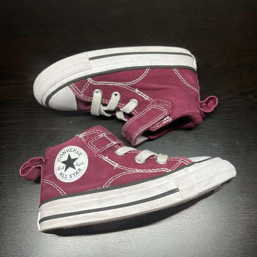 Converse Chuck Taylor Malden Street Easy On Burgundy Toddler Shoes Size 7